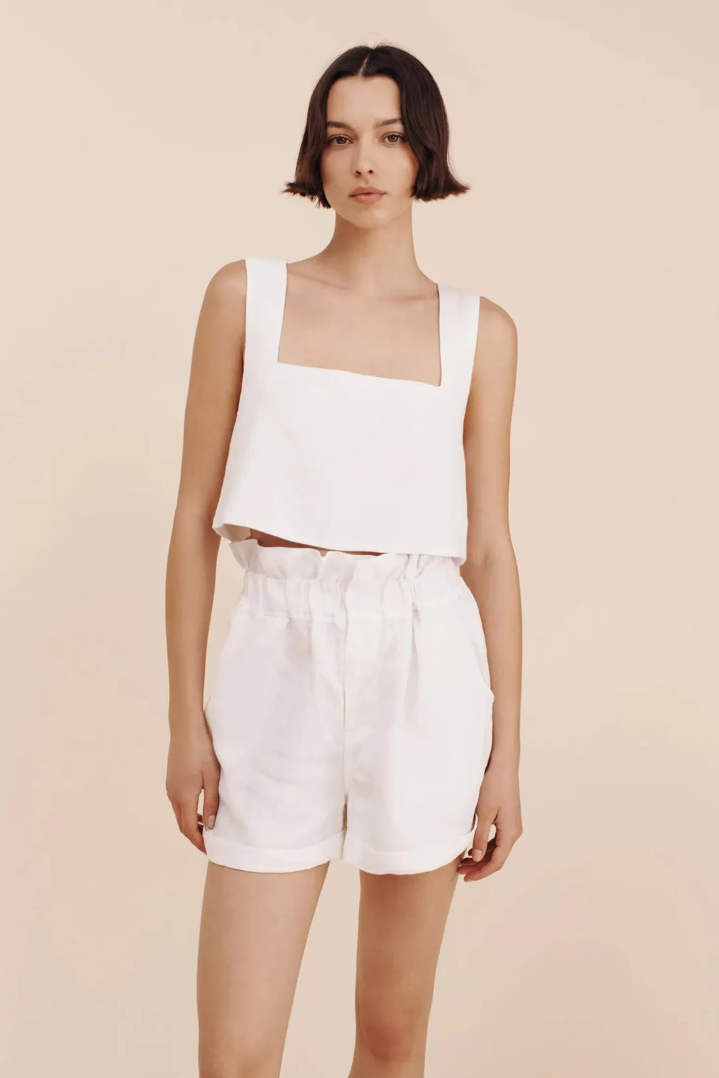 Tops<POSSE ALICE CROP TOP Ivory