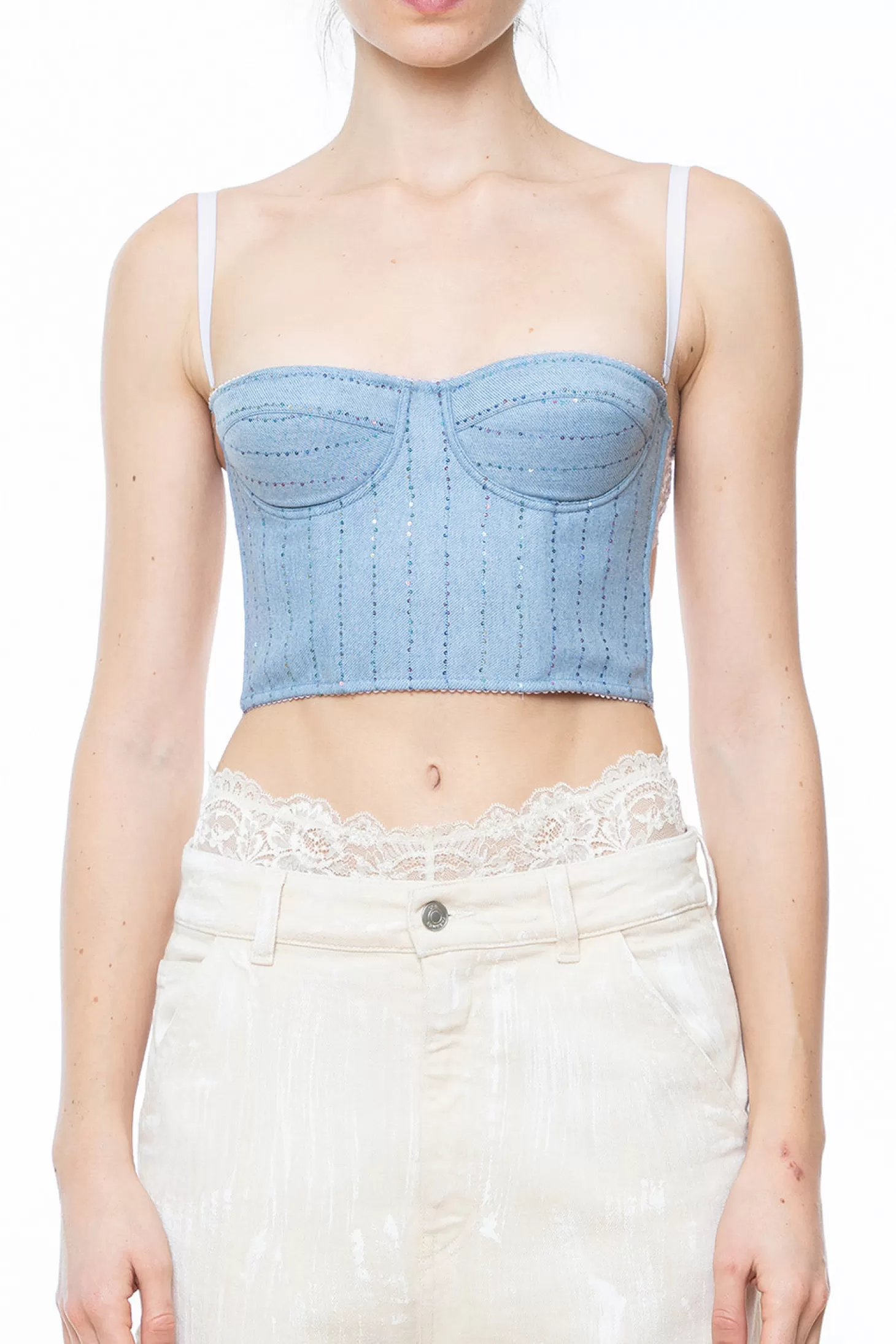 Tops<DES PHEMMES BUSTIER TOP DustBlue