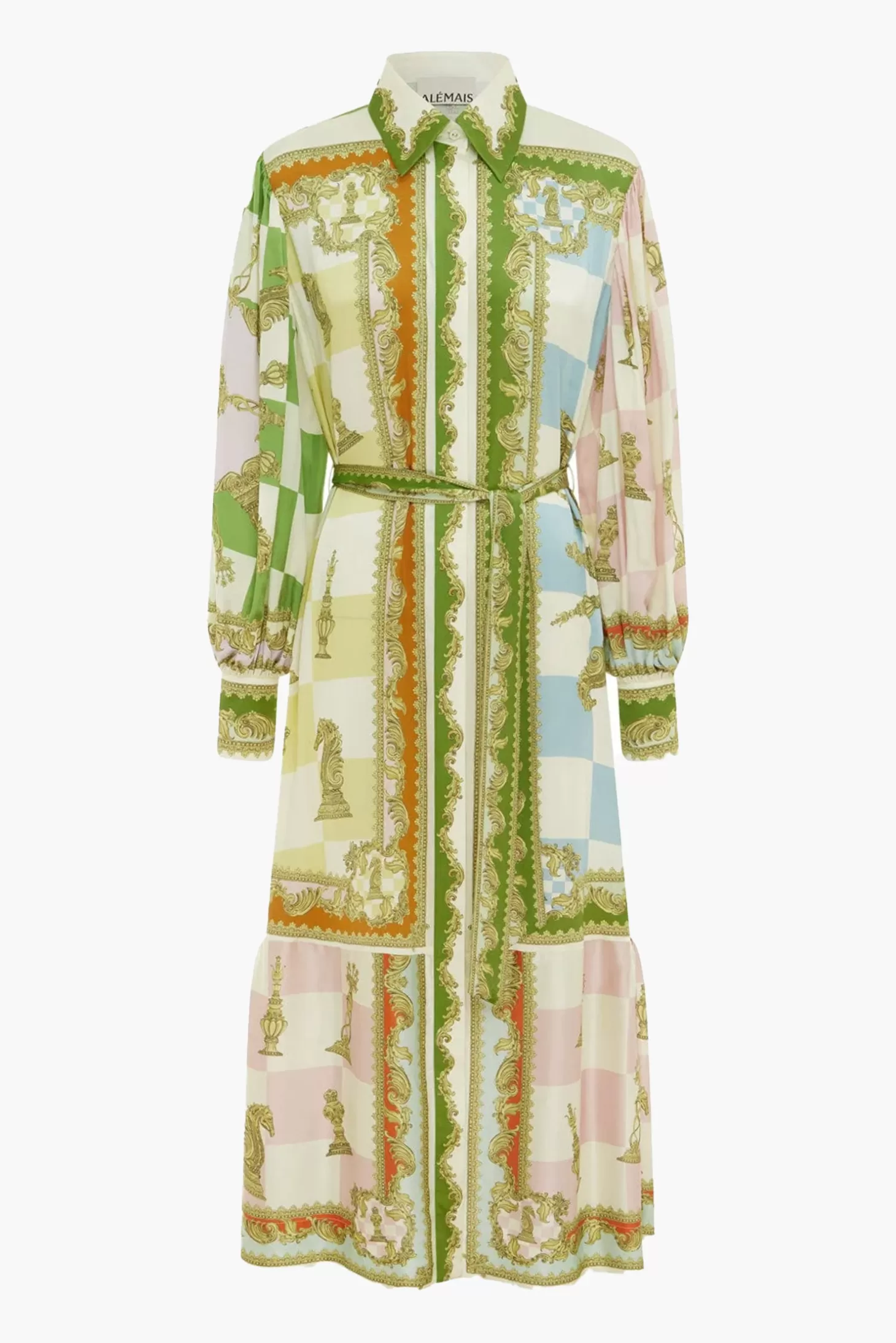 Dresses<ALÉMAIS CHECKMATE SILK SHIRTDRESS Multi