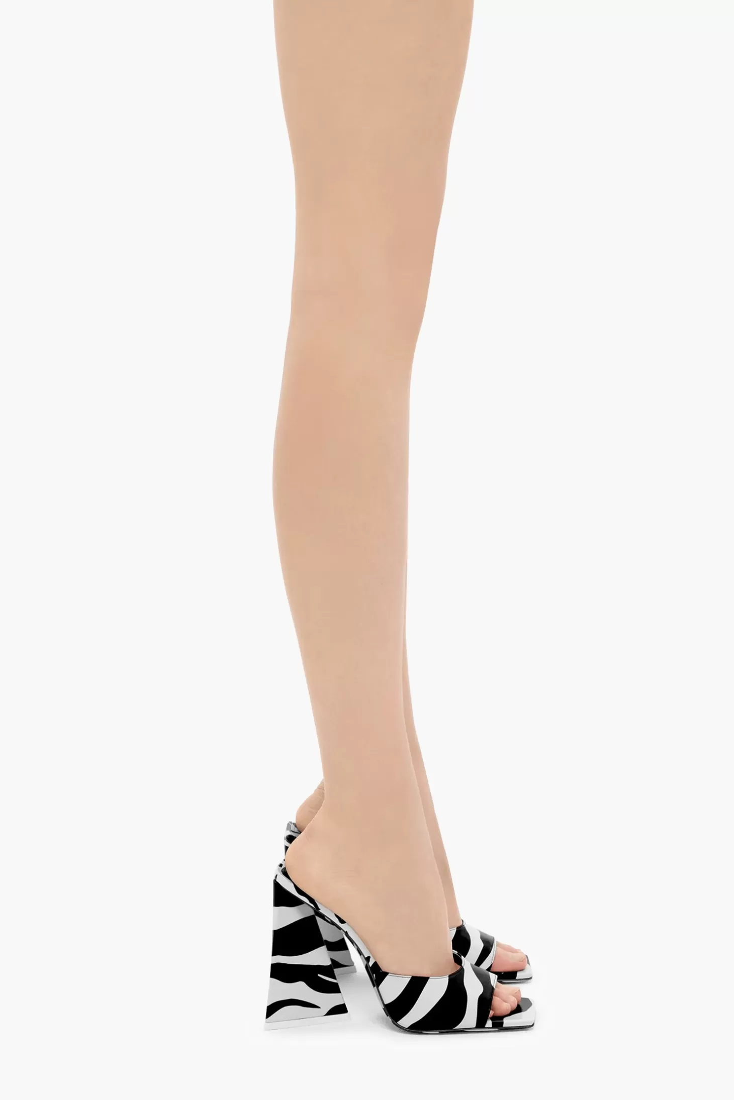 Heels<THE ATTICO DEVON MULE WhiteandBlackZebraprint