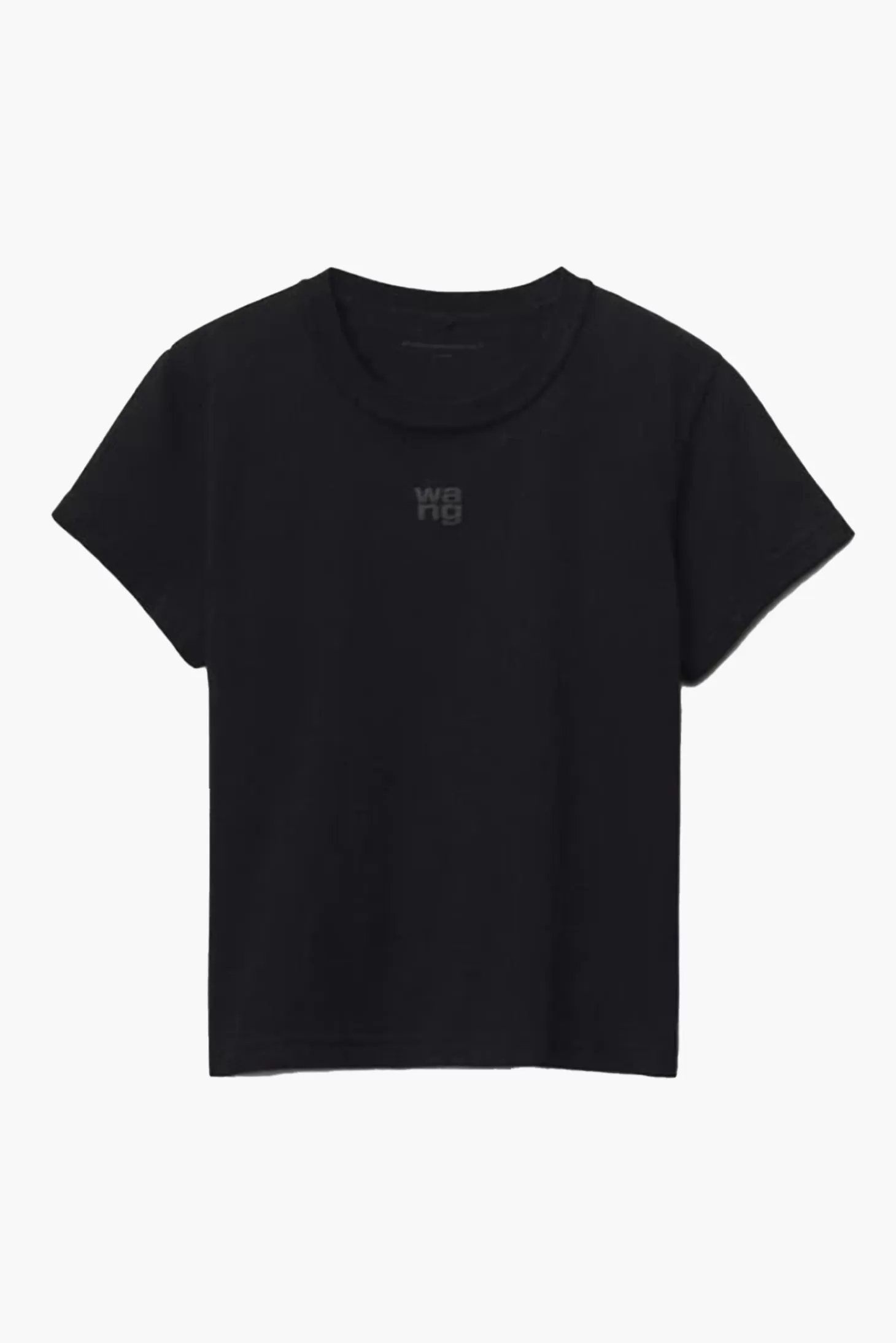 Tops | Activewear<Alexander Wang ESSENTIAL JSY SHRUNK TEE W/PUFF LOGO & BOUND NECK