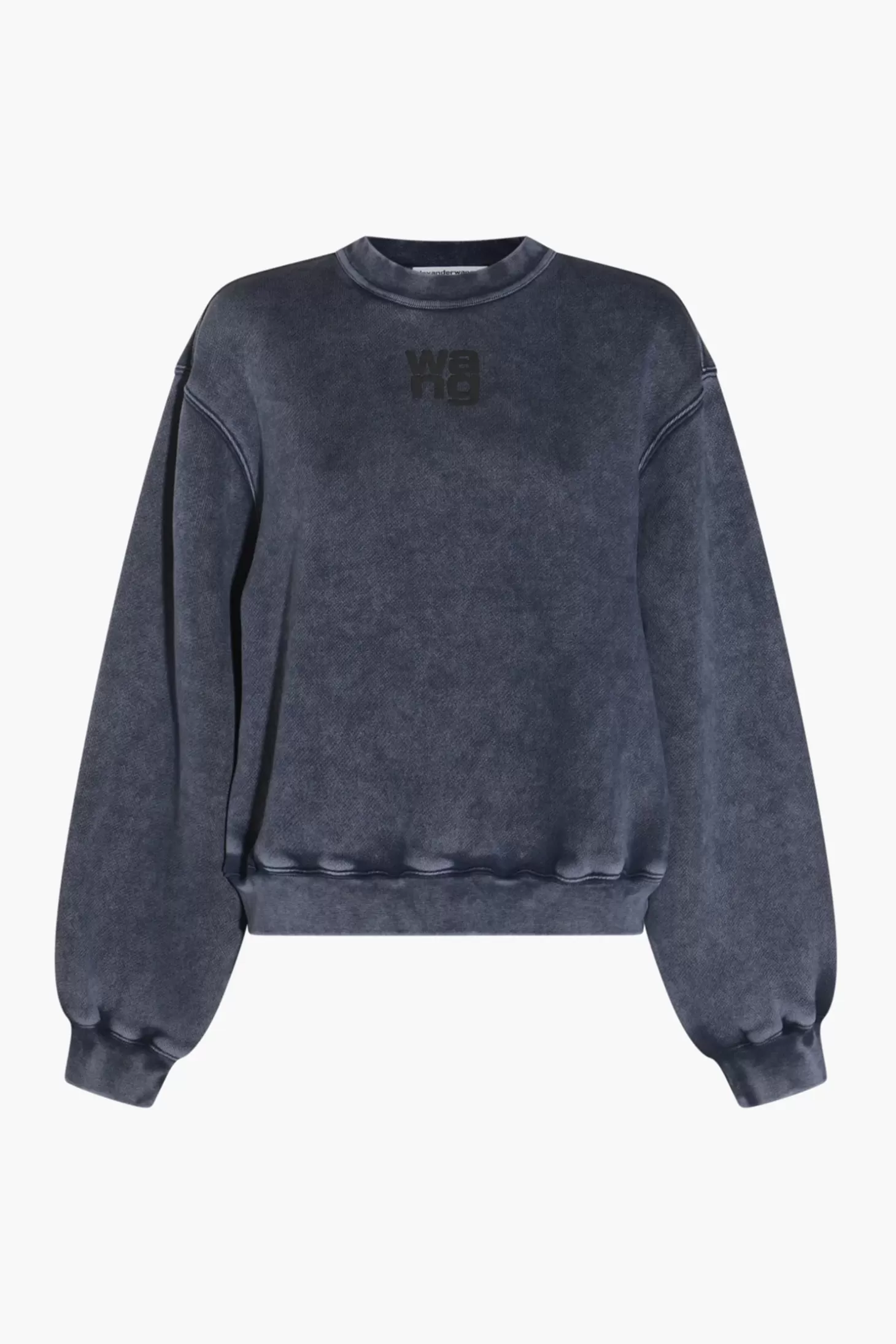 Sweatshirts & Loungewear<ALEXANDERWANG.T ESSENTIAL TERRY CREW SWEATSHIRT W/ PUFF PAINT LOGO Acid