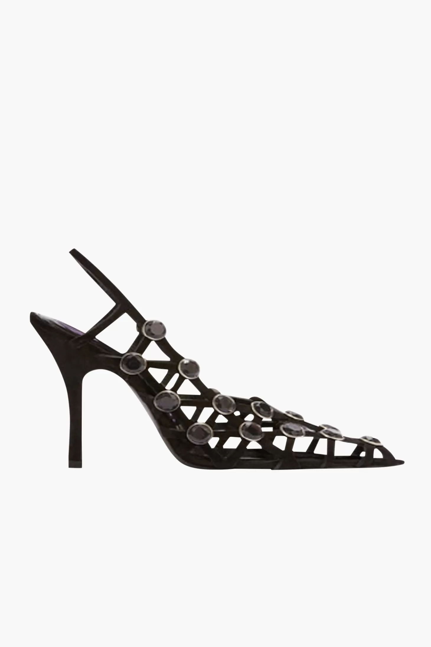 Heels<THE ATTICO GRID SLINGBACK Black