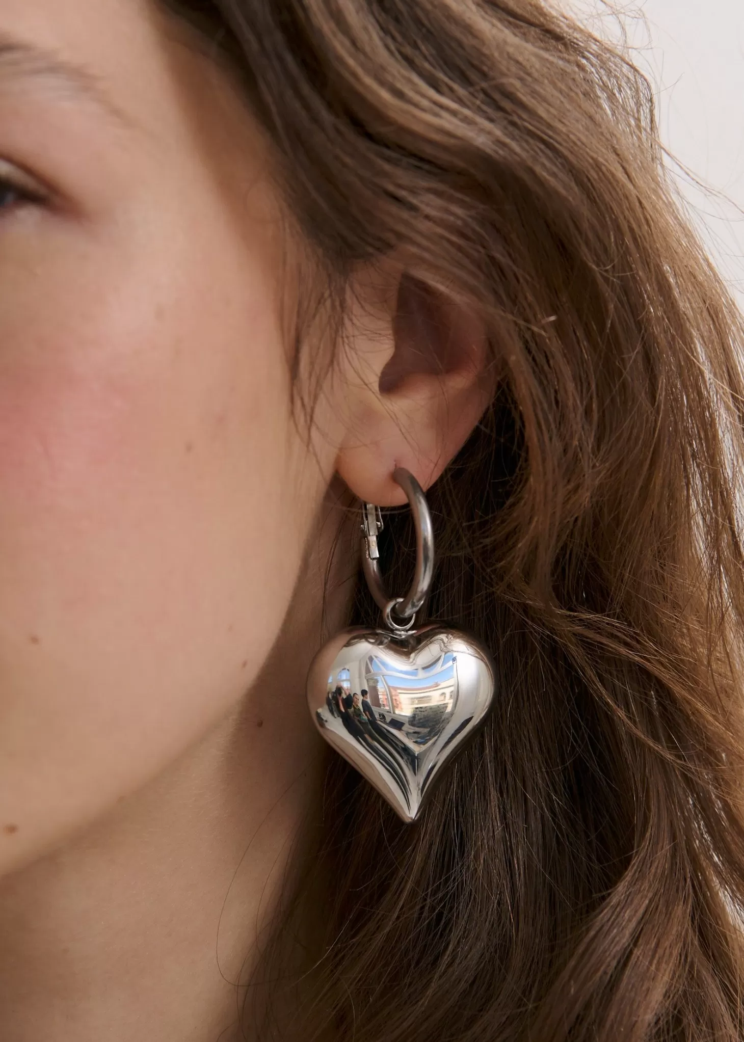 Jewellery<ANNA ROSSI HEART HOOPS LARGE