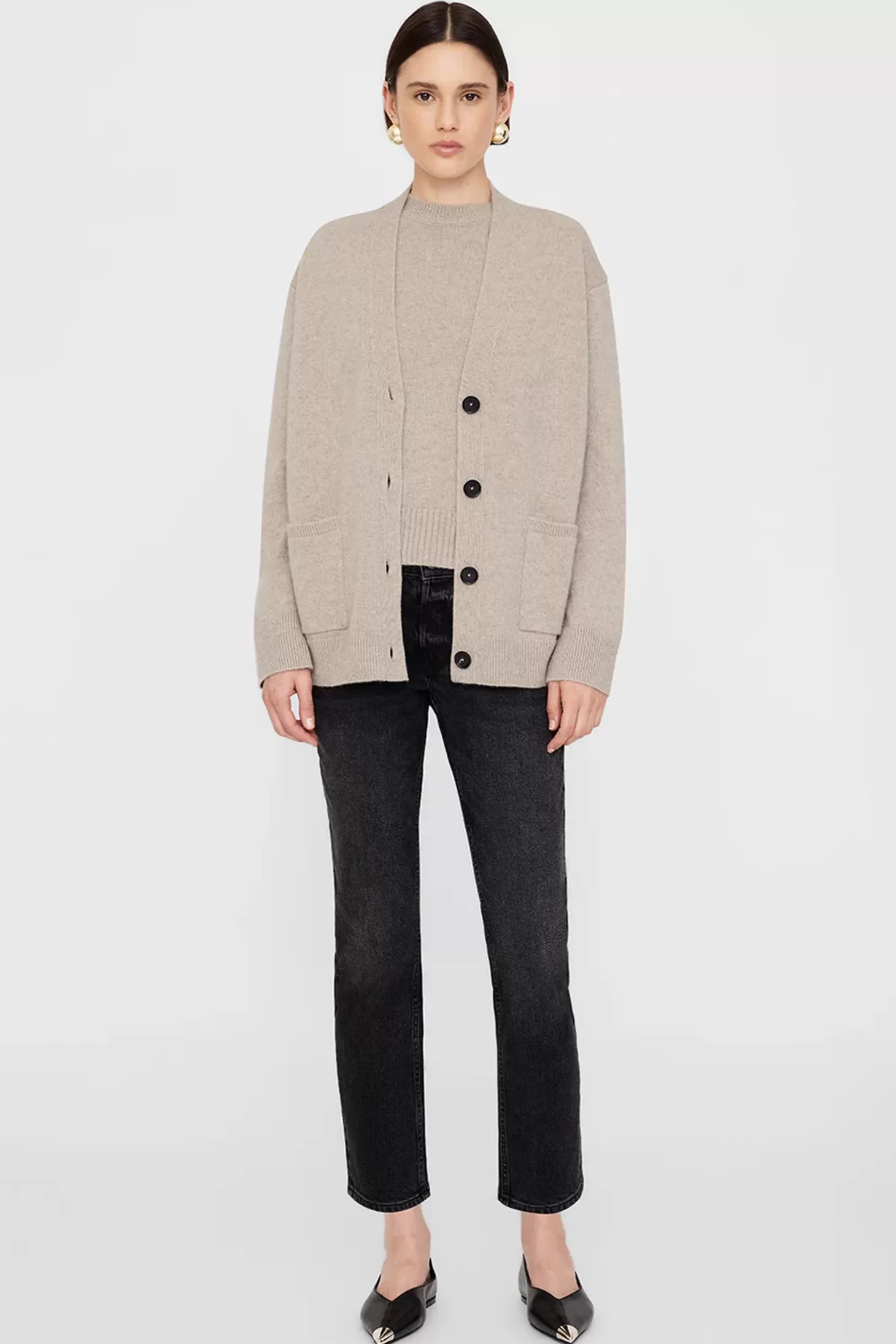 Knitwear<ANINE BING JACKSON CASHMERE CARDIGAN