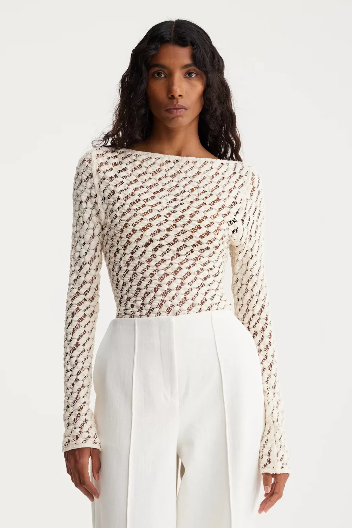 Tops<RÓHE LACE BOAT NECK TOP