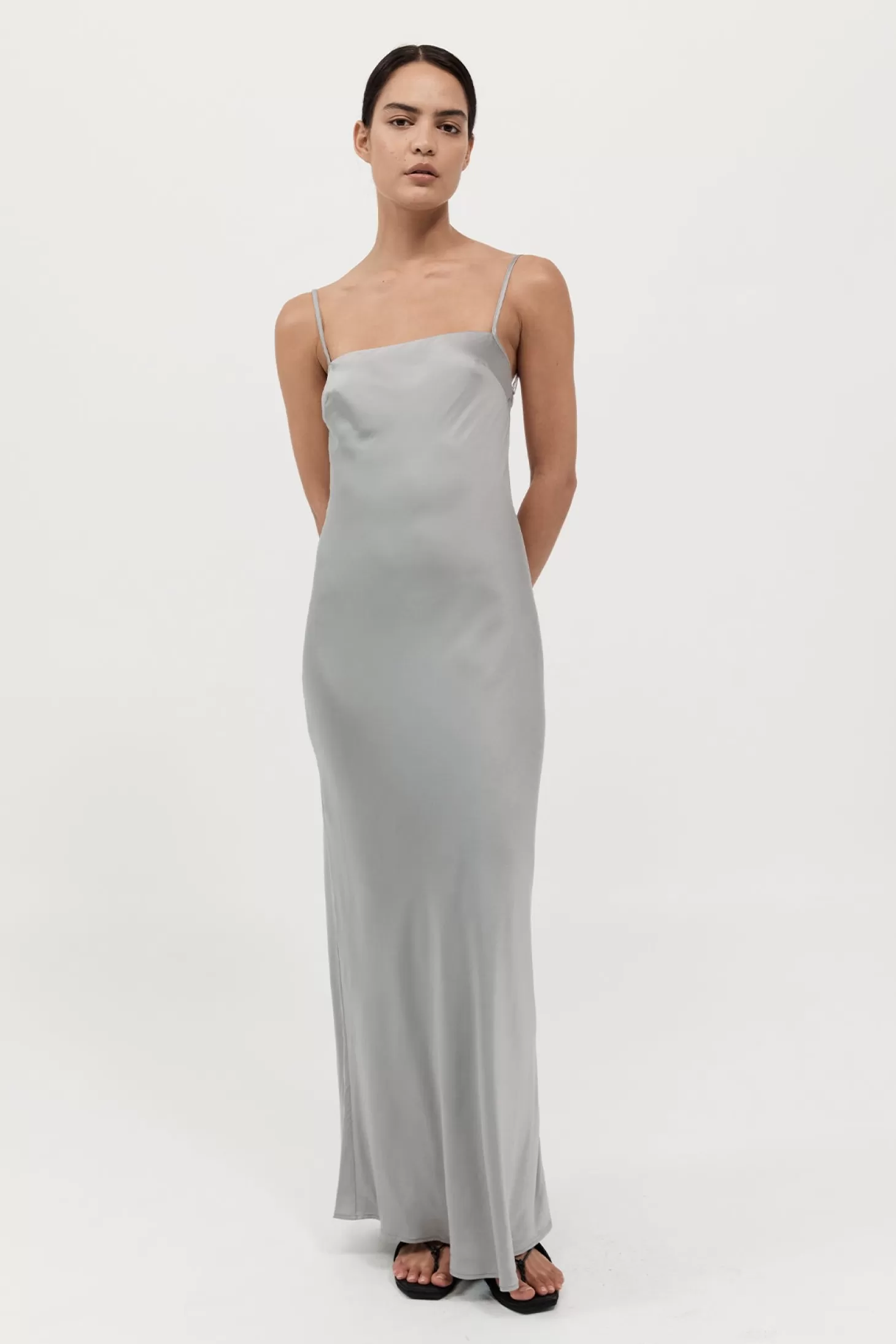 Dresses<ST. AGNI LOW BACK SLIP DRESS Silver