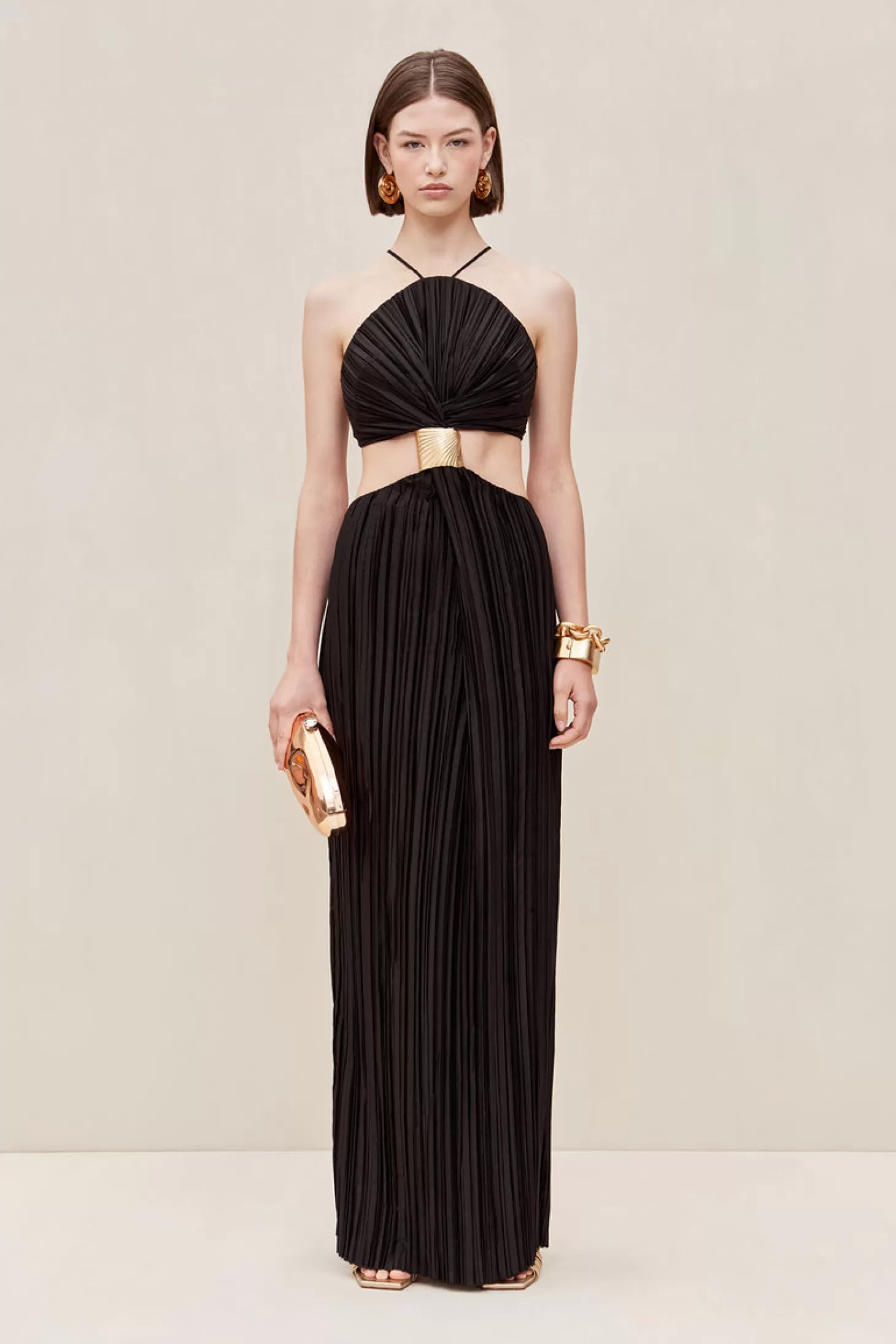 Dresses<CULT GAIA MITRA SLEEVELESS GOWN Black