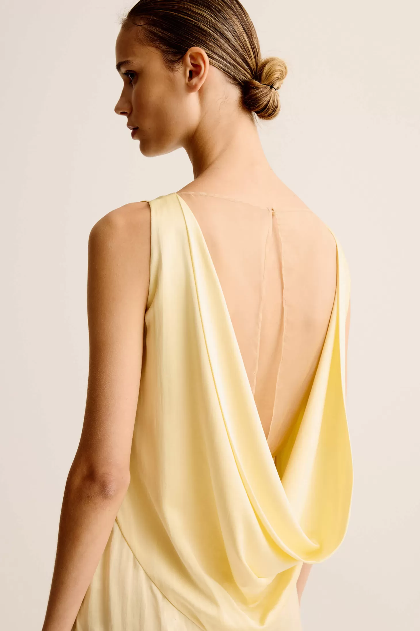 Dresses<ESSE RIO COWL BACK DRESS LemonCitrus