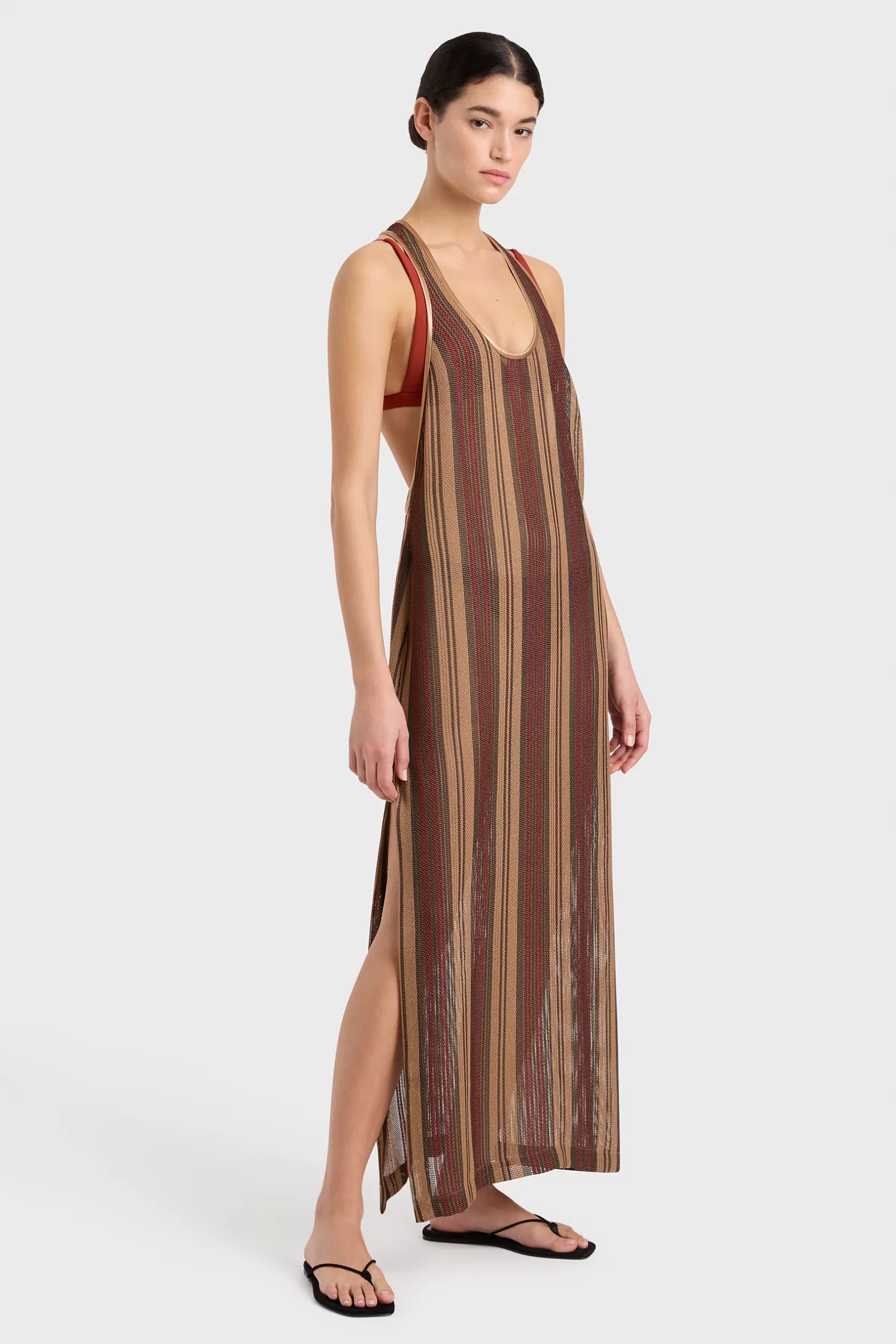 Dresses<BONDI BORN SANA MESH TANK DRESS BronzeStripe