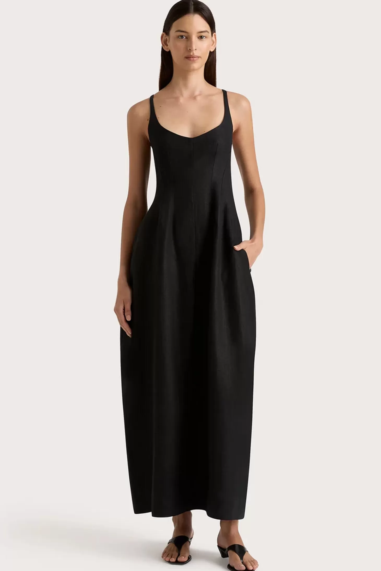 Dresses<FAITHFULL THE BRAND SANNE MIDI DRESS Black