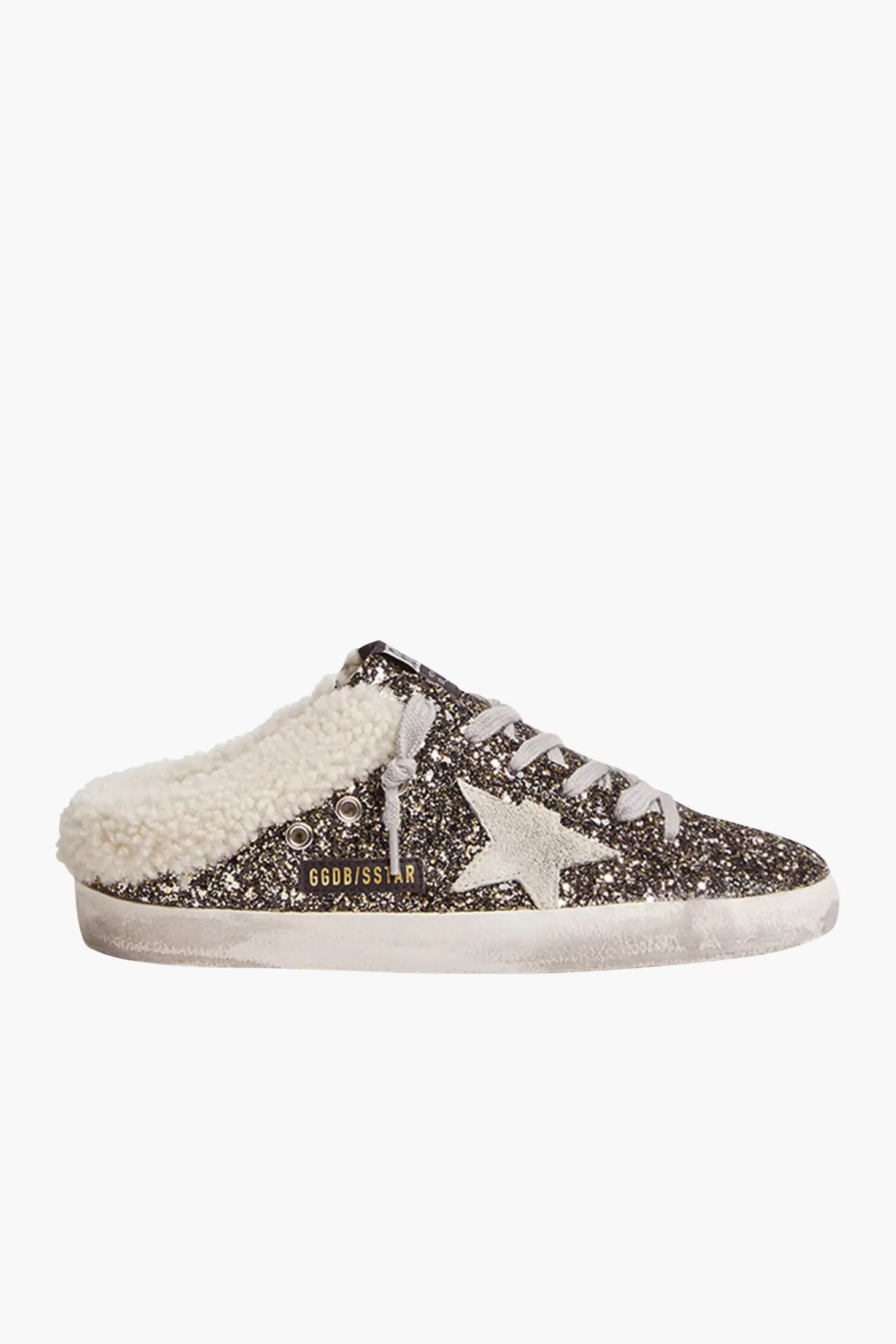 Sneakers<GOLDEN GOOSE SUPERSTAR SABOT GLITTER SNEAKERS BLACKGOLD/BEIGE/ICE