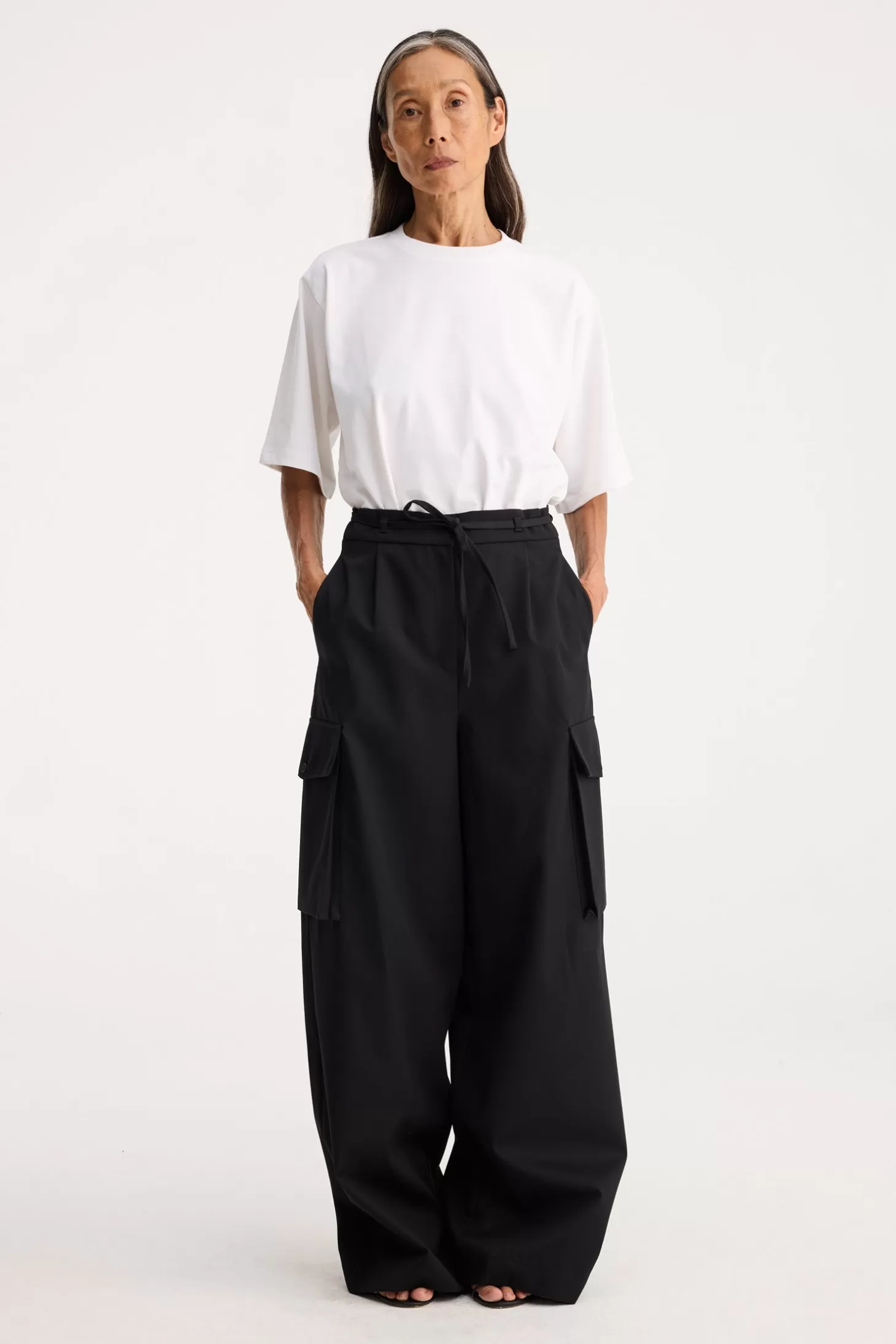 Pants<RÓHE TAILORED CARGO TROUSERS Black