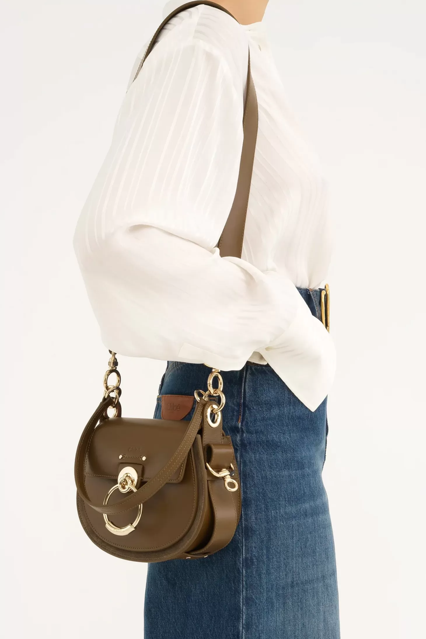 Cross Body<CHLOÉ TESS BAG SMALL DarkKhaki