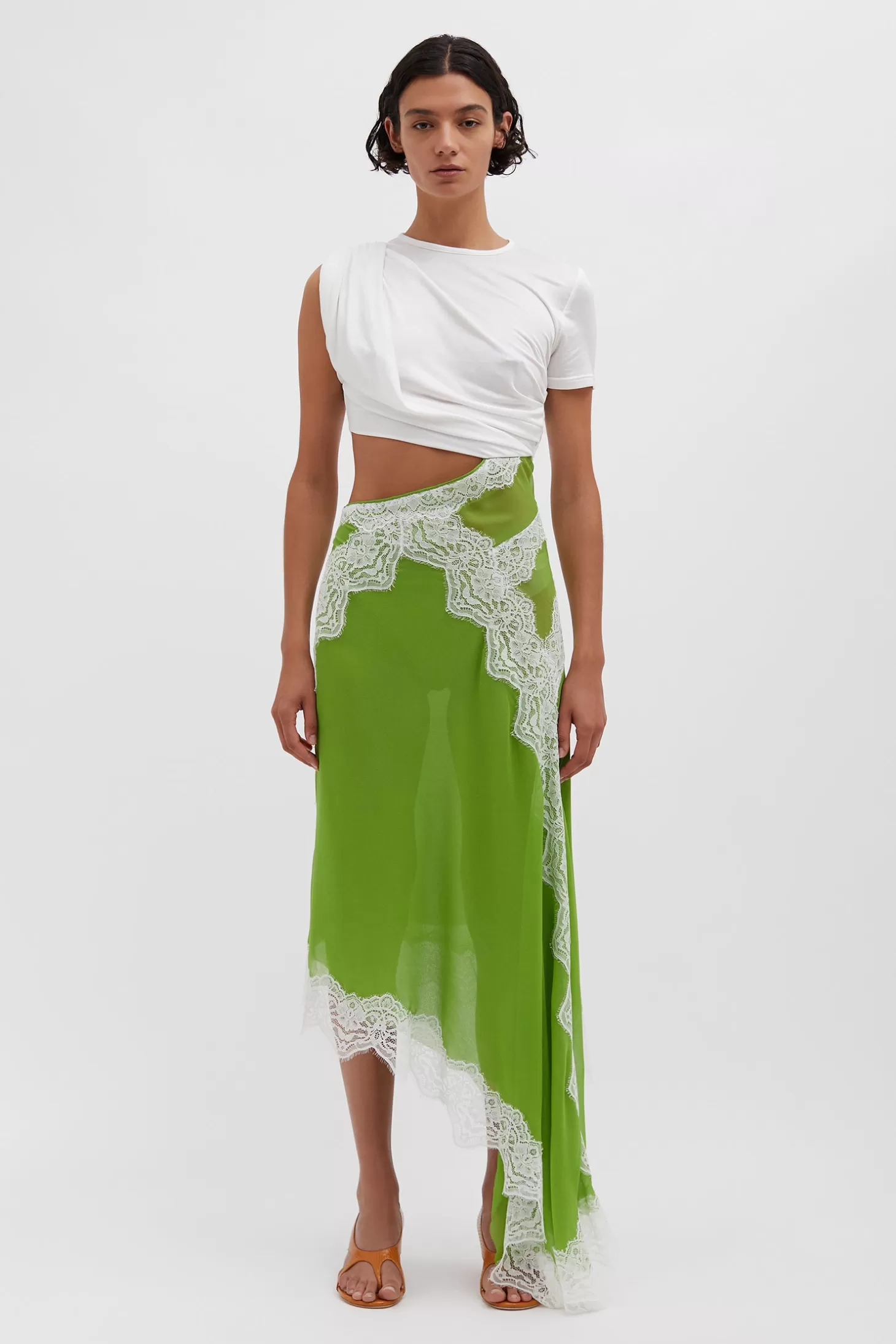 Dresses<CHRISTOPHER ESBER VERVE TWISTED TEE DRESS Verde/White