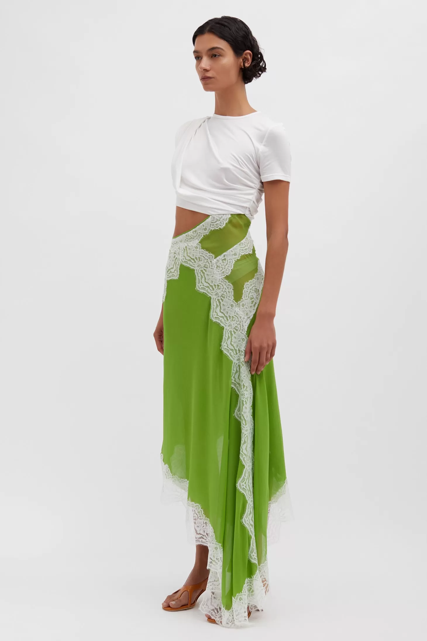 Dresses<CHRISTOPHER ESBER VERVE TWISTED TEE DRESS Verde/White