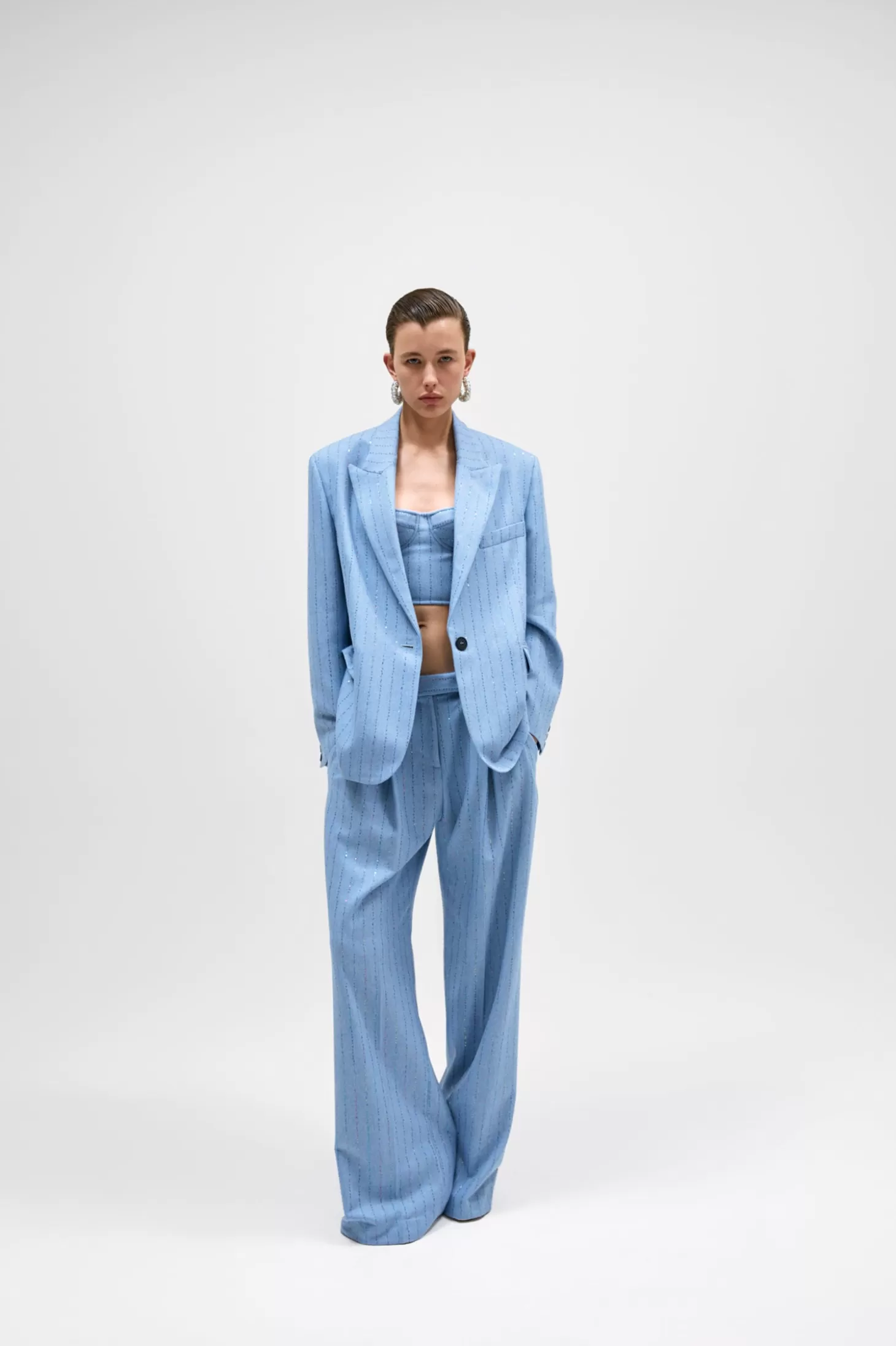 Pants | Matching Sets<DES PHEMMES WIDE SUIT PANT DustBlue