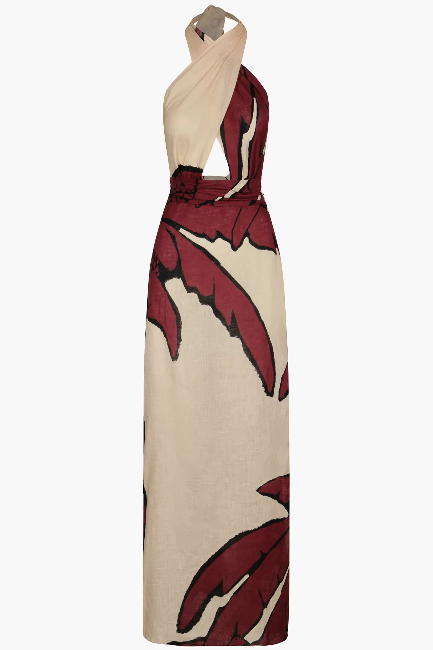 Dresses<JOHANNA ORTIZ WONDERS OF THE SEA MAXI DRESS Ecru/Red/Black